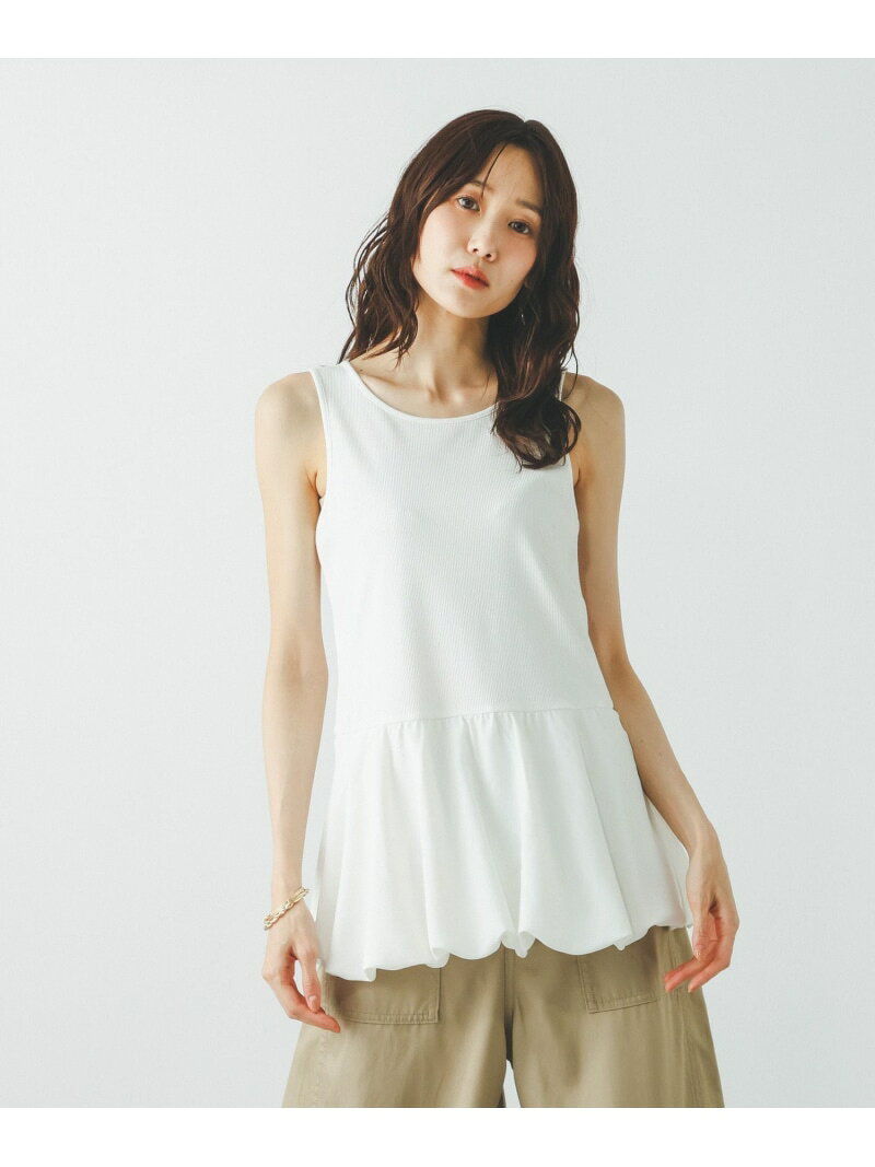 裾アソートリブ切り替えタンク/一部店舗限定/872047 GLOBAL WORK グローバルワーク トップス カットソー・Tシャツ ホワイト[Rakuten Fashion] globalwork-10023664 GLOBAL WORK/グローバルワーク サンプル画像3