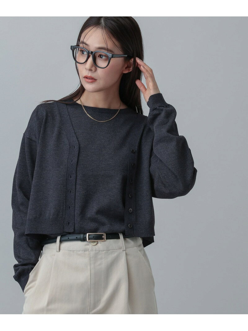 【SALE／50%OFF】MATINEE LINE/レヴィータショートVネックカーディガン/646679 GLOBAL WORK グローバルワーク トップス カーディガン グレー ネイビー ベージュ【RBA_E】[Rakuten Fashion] globalwork-10023094 GLOBAL WORK/グローバルワーク サンプル画像3