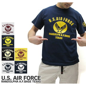 U.S. AIR FORCE ユーエスエアフォース Tシャツ 半袖 RANDOLPH A.F.BASE TEXAS アメリカ軍 米軍 US AIR FOCE ミリタリー ALPHA アルファ ROTHCO ロスコ