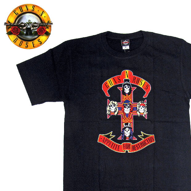 GUNS N'ROSES ガンズ・アンド・ローゼズ バンドTシャツ 半袖 BG-0015-BK APPETITE FOR DESTRUCTION TEE 半袖Tシャツ