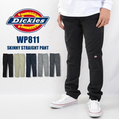 Dickies ディッキーズ 811 スキニー WP811 スキニー ストレートパンツ ダブルニー ローライズワークパンツ Skinny Straight Pant ストレッチパンツ 細身 レングス30 レングス32 - Image 1