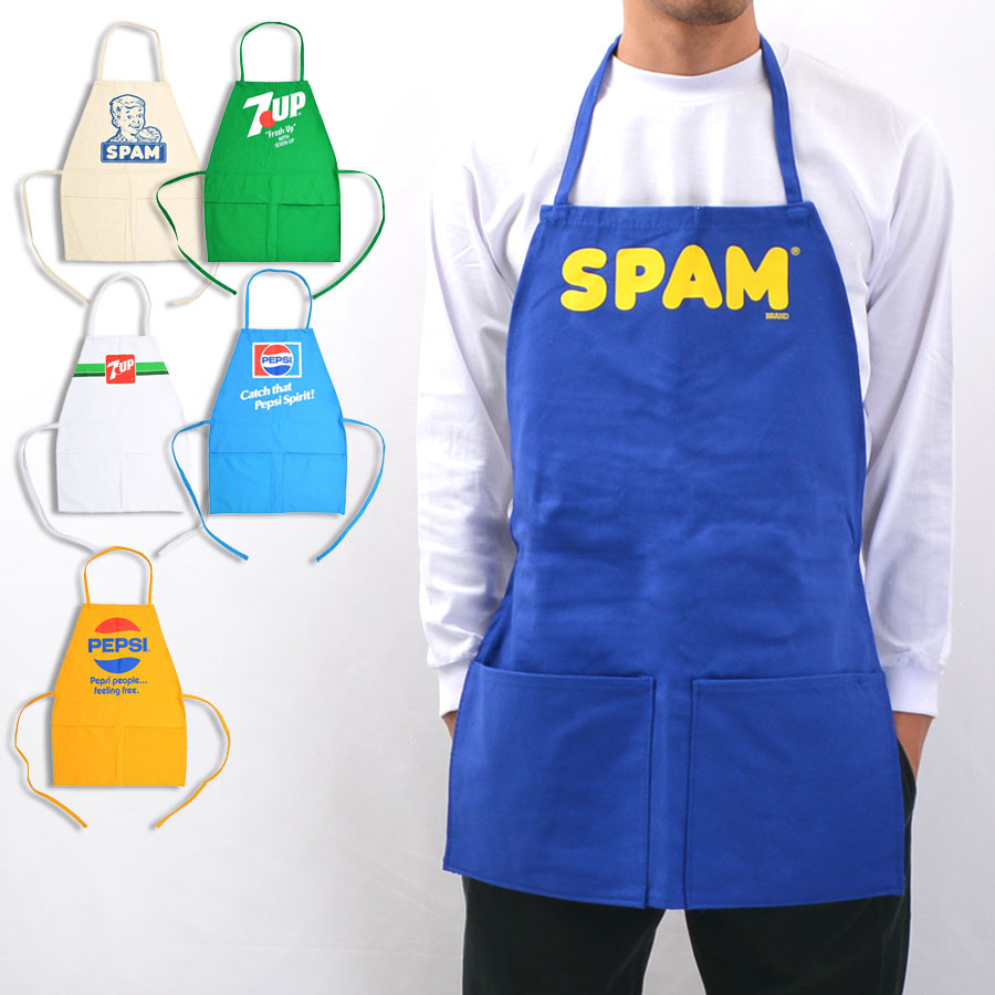 エプロン 作業エプロン メンズ レディース ユニセックス ガーデニング アウトドア カフェ SPAM 7UP PEP..