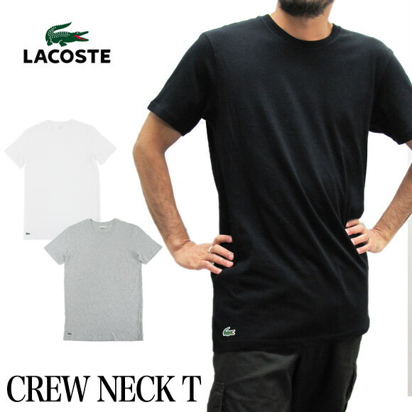 ラコステ LACOSTE 半袖 Tシャツ ワンポイント クルーネック メンズ 男性用 ホワイト グレー ブラック RAM8701 RAME106