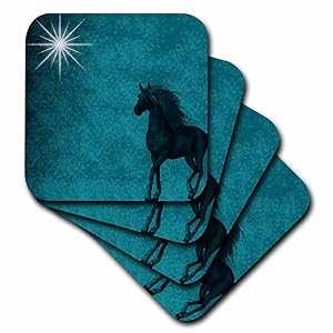 3dRose cst_164692_3 Beautiful Horse Aqua Grunge Sky-Ceramic Tile Coast...