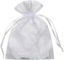 YunKo 50pcs Organza Bags 6x9 Inches Drawstring Jewelry Gift Mesh Bags Fruit Protection Bags White Sheer Organza Wedding Favor Bags