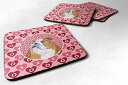 Caroline's Treasures SS4491FC ブルドッグ イングリッシュ フォーム コースター 4 枚セット、3 1/2 x 3 1/2、マルチカラー Caroline's Treasures SS4491FC Set of 4 Bulldog English Foam Coasters, 3 1/2 x 3 1/2, multicolor