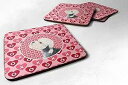 Caroline's Treasures SS4503FC Dandie Dinmont Terrier Hearts Love Valentine's Day Foam Coaster Set of 4 Set of 4 Cup Coasters for Indoor Outdoor, Tabletop Protection, , Mouse pad Material