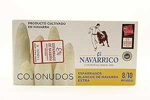エル・ナバリコ。太いホワイトアスパラガスの穂。1缶あたり8~10個入ります。 El Navarrico. Thick White Asparagus Spears. 8-10 units per tin.