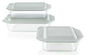 パイレックス ディープ グラタン皿セット (6 ピース、BPA フリー蓋) Pyrex Deep Baking Dish Set (6-Piece, BPA-Free Lids)