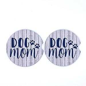 Dog Mom  ͥץ С󥦥å ͥӡ (2 ĥå) PaintedPug Dog Mom Car Coas...