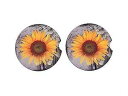 ひまわりカーコースター 2 枚セット (デザイン 1、ネオプレン - 幅 2.56 インチ) The Painted Pug Sunflower Car Coasters Set of 2 (Design 1, Neoprene - 2.56" wide)