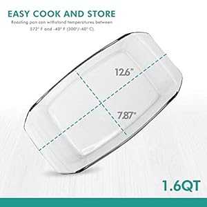 Simax Glassware Clear Rectangular Glass Roaster Heat, Cold and Shock P...