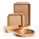 Gibson 112020.04 Country Kitchen 4 pc Embossed Nonstick Bakeware Set, 4 piece, C...