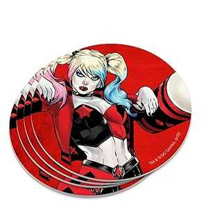 GRAPHICS & MORE Harley Quinn Character Novelty Coaster Set