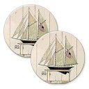 CoasterStone CR1044 スクーナー II カーコースター 2 パック、標準サイズ、ストーン CoasterStone CR1044 Schooner Ii Car Coaster 2 Pack, Standard Size, Stone