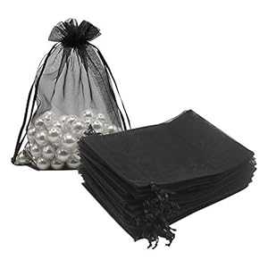HRX ѥå ֥å  Хå 5x7  100 ġå ǥХå 奨꡼ ݡ   ץ쥼 뺧η HRX Package Black Organza Bags 5x7 inch 100pcs, Mesh Candy Bags Jewelry Pouches Dr