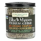 Frontier Co-op Medium Ground Black Pepper, 1.8 Ounce Bottle, Full-bodi...