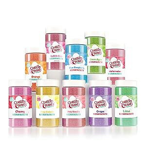 Cotton Candy Express Floss Sugar Variety Pack, 10 - 11oz Plastic Jars ...