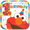 Amscan セサミストリート エルモ ターンズ ワン スクエア プレート - 9インチ 8枚パック Amscan Sesame Street Elmo Turns One Square Plates - 9" Pack of 8