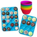 Amison Silicone Muffin Tray Cupcake Baking Pan Set, 12 Cup Muffin Tin/24 Cup Muf...