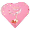 Lindt LINDOR Strawberries and Cream White Chocolate Candy Truffles Friend Heart, Valentine's Day White Chocolate with Strawberries and Cream White Truffle Filling, 3 oz.