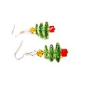 クリスマスツリー イヤリング - お祝いのガラスとスターリングシルバーのイヤリング CY Design Studio Christmas Tree Earrings - Festive Glass and Sterling Silver Earrings