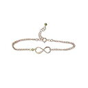 Rebecca Anne Handmade Rose Gold Birthstone Infinity Charm Bracelet - Peridot, Go...
