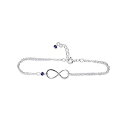Rebecca Anne Handmade Silver Birthstone Infinity Charm Bracelet - Amethyst, Ster...