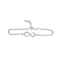 Rebecca Anne Handmade Silver Birthstone Infinity Charm Bracelet - Quartz, Sterling Silver - Handmade April Birthday Gift for Her(4)