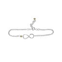Rebecca Anne Handmade Silver Birthstone Infinity Charm Bracelet - Citrine, Sterl...