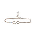 Rebecca Anne Handmade Rose Gold Birthstone Infinity Charm Bracelet - Blue Topaz,...