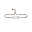 Rebecca Anne Handmade Rose Gold Birthstone Infinity Charm Bracelet - Amethyst, G...