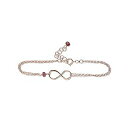 Rebecca Anne Handmade Rose Gold Birthstone Infinity Charm Bracelet - Pink Tourma...