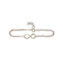 Rebecca Anne Handmade Rose Gold Birthstone Infinity Charm Bracelet - Quartz, Gol...