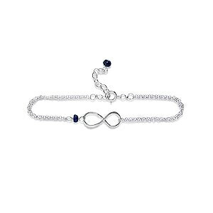 Rebecca Anne Handmade Sterling Silver Infinity and Sapphire Birthstone Bracelet ...