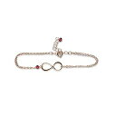 Rebecca Anne Handmade Rose Gold Birthstone Infinity Charm Bracelet - Garnet, Gol...