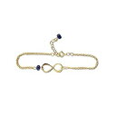 Rebecca Anne Handmade Gold Birthstone Infinity Charm Bracelet - Sapphire, Gold F...
