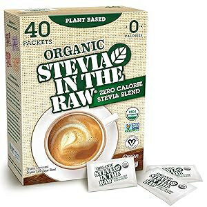 楽天GlomarketStevia In The Raw Organic Stevia Sweetener Packets, 40 Ct, Zero Calorie Stevia Sugar Substitute Packets, No Erythritol or Artificial Flavors, USDA Organic, Non-GMO Project Verified, Vegan