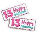 Big Dot of Happiness Girl 13歳の誕生日 - キャンディーバーラッパー 公式ティーンエイジャー誕生日パーティー記念品 - 24個セット Big Dot of Happiness Girl 13th Birthday - Candy Bar Wrapper Official Teenager Birthday Party Favors - S