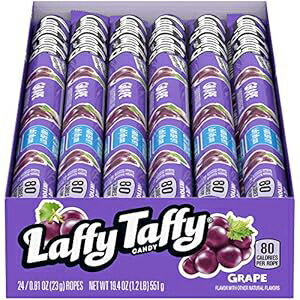 Wonka Laffy Taffy Rope, Grape, 0.81-Ounce Packages (Pack of 96)