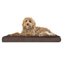 Furhaven 犬猫用整形外科ペットベッド - クラシッククッションテリーとスエードの犬用ベッドマット、取り外し可能で洗えるカバー付き、エスプレッソ、L Fu...