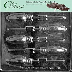 Cybrtrayd Life of the Party C439 クリスマス電球 ロリー チョコレート キャンディ型 密封された保護ポリ袋に入っており、著作権で保護された Cybrtrayd の成形手順が刻印されています Cybrtrayd Life of the Party C439 Christmas Bulb Lolly Chocol