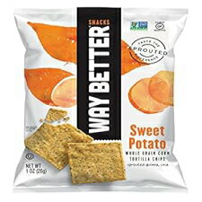 Way Better Snacks 発芽グルテンフリー トルティーヤチップス、シンプリー スイート ポテト、1 オンス ..