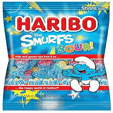 楽天GlomarketHARIBO Gummi Candy, Sour Smurfs, 4 oz. Bag （Pack of 12）