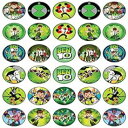 HAPPY CHOICES 30 x Edible Cupcake Toppers Themed of Ben 10 Design of Edible Cake Decorations Uncut Edible on Wafer Sheet