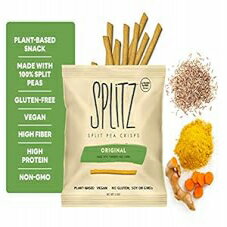 SPLITZ スプリット ピー クリスプ (03 - オリジナル (1.5 オンス) 16 カラット) 植物ベース、オーガニック、非遺伝子組み換え、ビーガン、グルテンフリー、スーパーフード、子供と大人のための健康的なスナック、高タンパク質、高繊維、110 カロリー SPLITZ