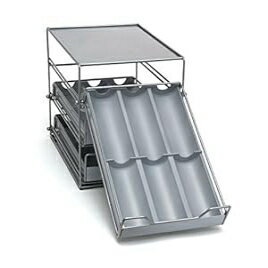 Lipper International 8720 3段チルトダウンキッチンおよびクッキングスパイス引き出し、シルバー/グレー Lipper International 8720 Three-Tier Tilt Down Kitchen and Cooking Spice Drawer, Silver/Gray