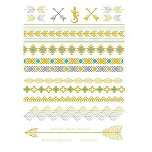 タッセル一時的なメタリックボディアートタトゥー、バレー Tassel Temporary Metallic Body Art Tattoo, The Valley タッセル一時的なメタリックボディアートタトゥー、バレー Tassel Temporary Metallic Body Art Tattoo, The Valley