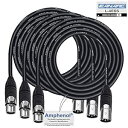 3 Units - 10 Foot - Canare L-4E6S, Star Quad Balanced Male To Female Microphone Cables With Amphenol AX3M & AX3F Silver XLR Connectors - CUSTOM MADE By WORLDS BEST CABLES(2)