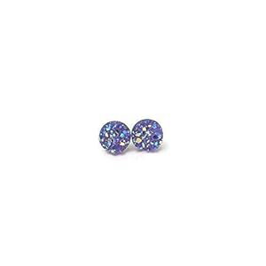 フェイクドゥルージーストーンイヤリング 低刺激性 金属不使用のプラスチックポスト、ライラック 8mm Pretty Smart Faux Druzy Stone Earrings Hypoallergenic Metal-Free Plastic Posts, Lilac 8mm